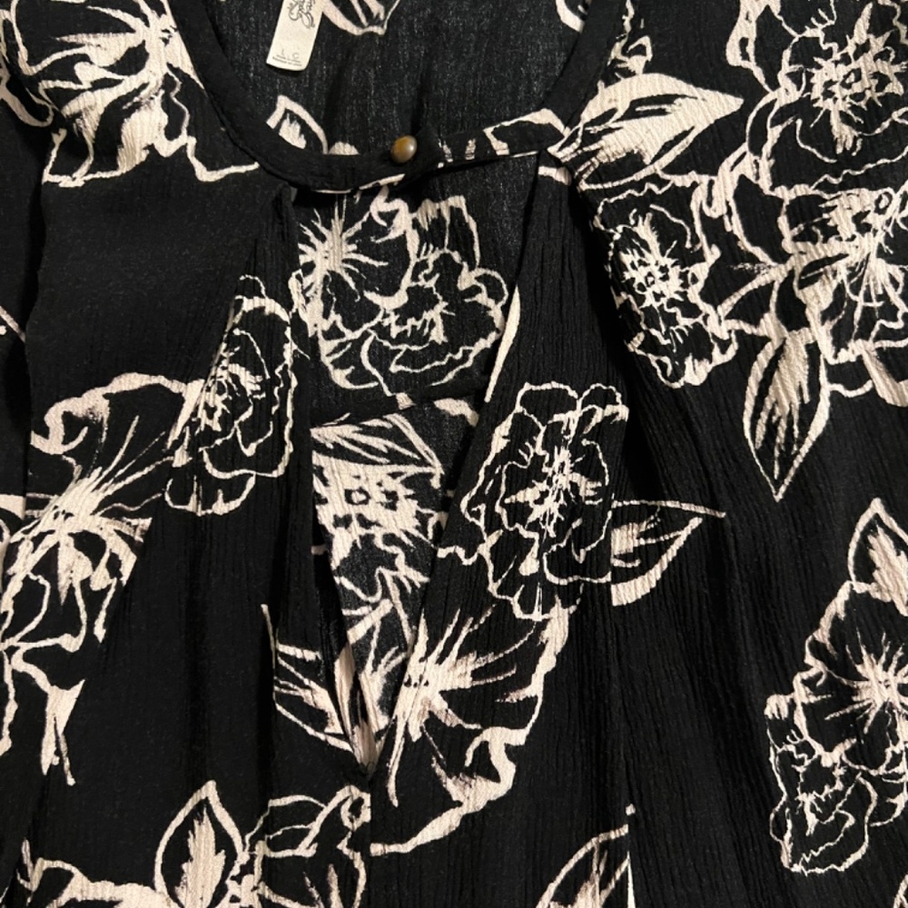 FREE PEOPLE, FLORAL TUNIC DRESS, SIZE L - Picture 7 of 9